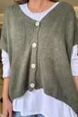 Made in Italy Hush Button Knit Waistcoat Khaki
